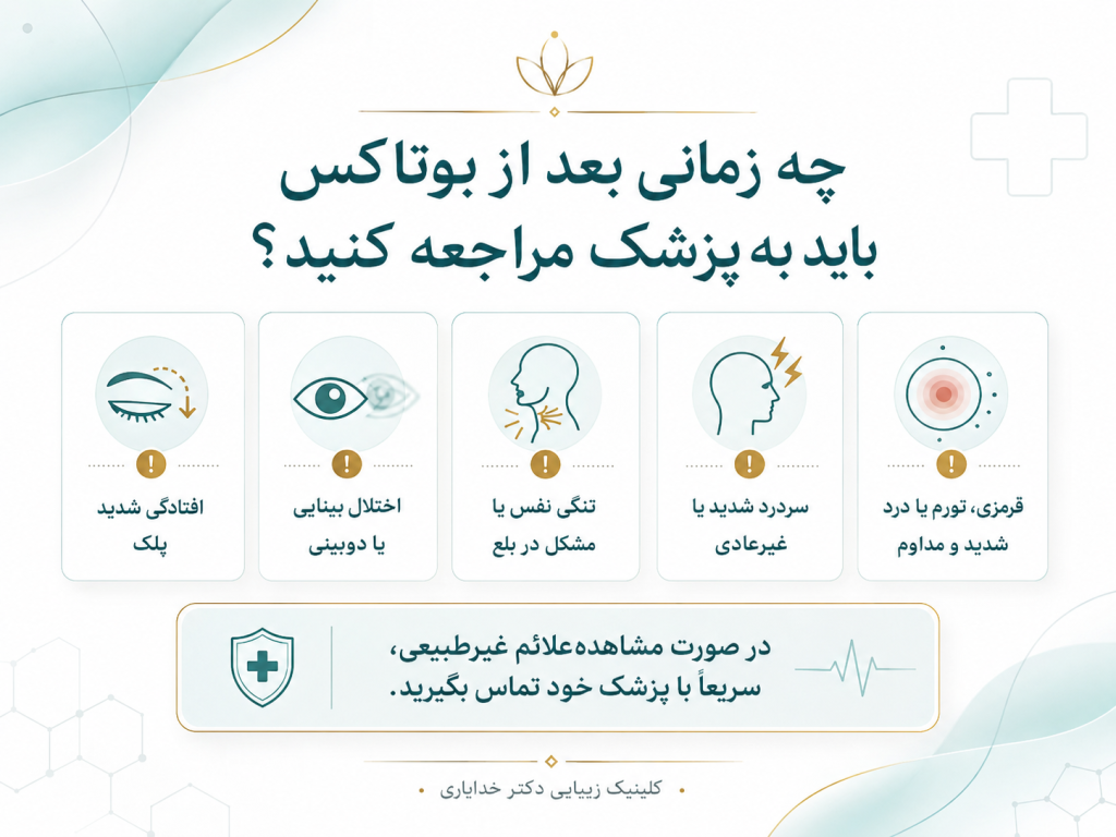 چه زمانی بعد از بوتاکس باید به پزشک مراجعه کنید